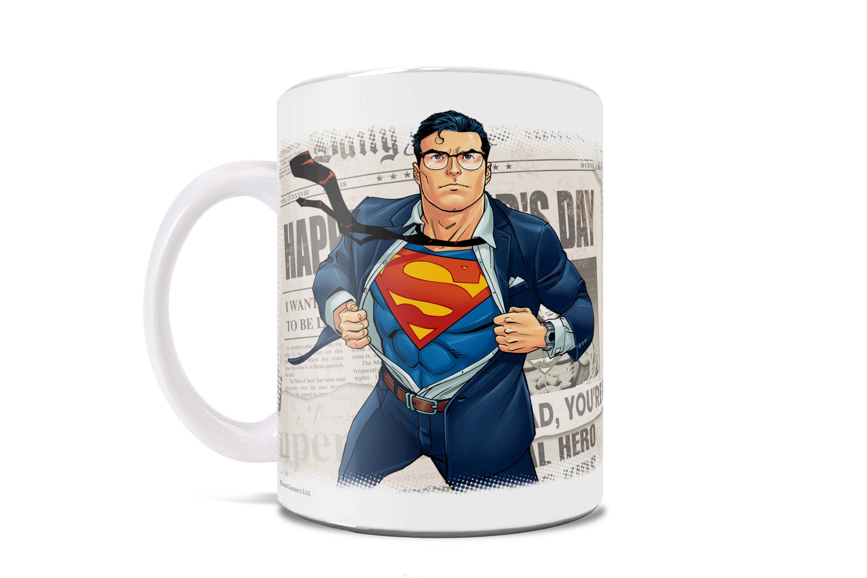 Father's Day Collection (Superman - Hero Dad – Personalized) 11 oz White Ceramic Mug